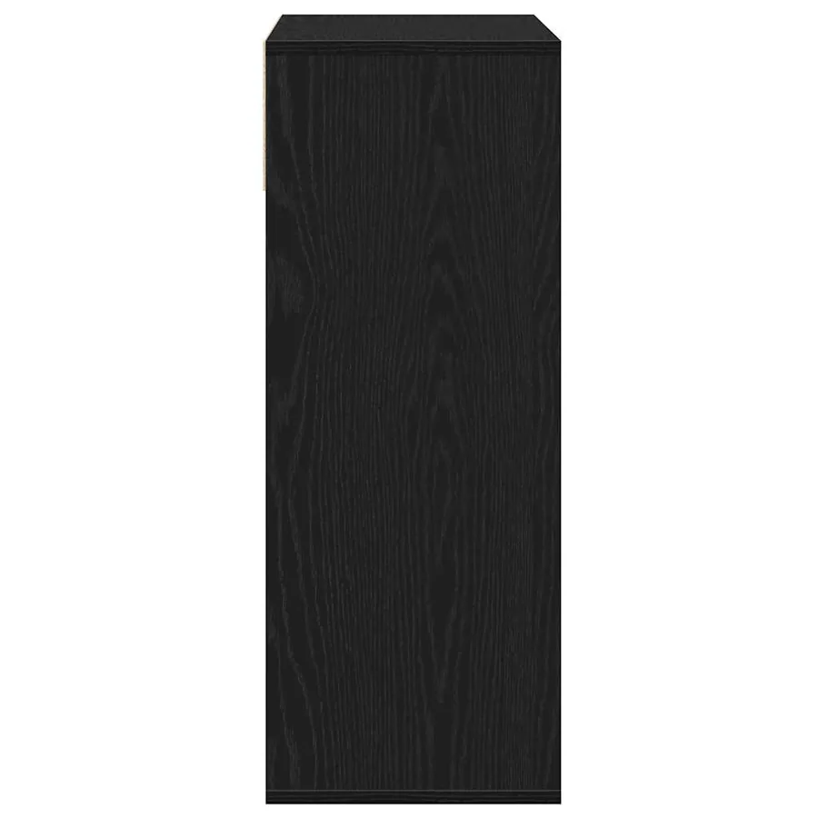 Bibliothèque noir 66x31x80 cm bois d'ingénierie - 5