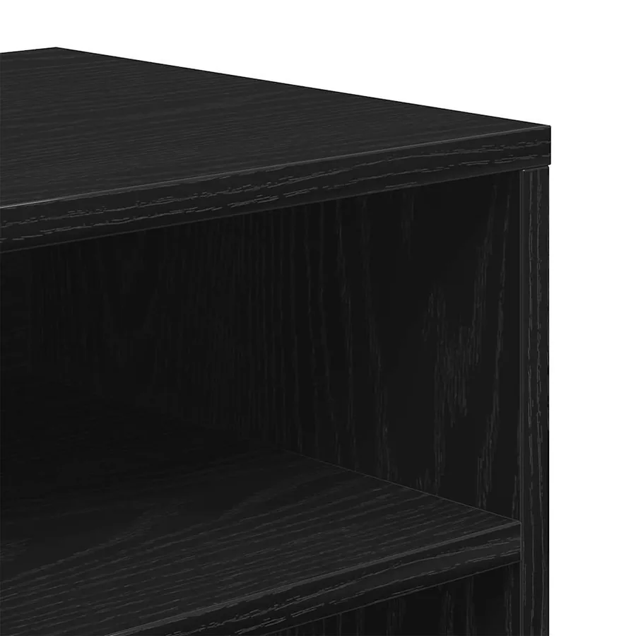 Bibliothèque noir 66x31x80 cm bois d'ingénierie - 7