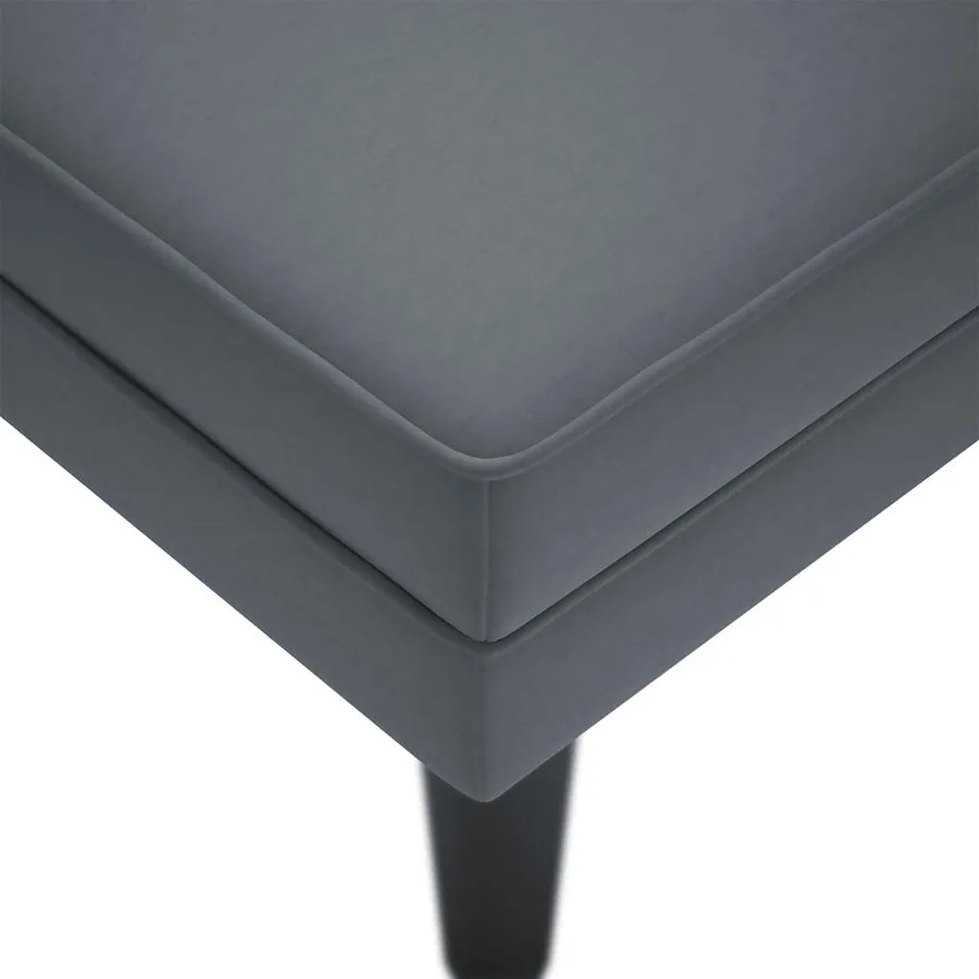 Fauteuil long et coussin et accoudoir droit gris foncé velours - 7