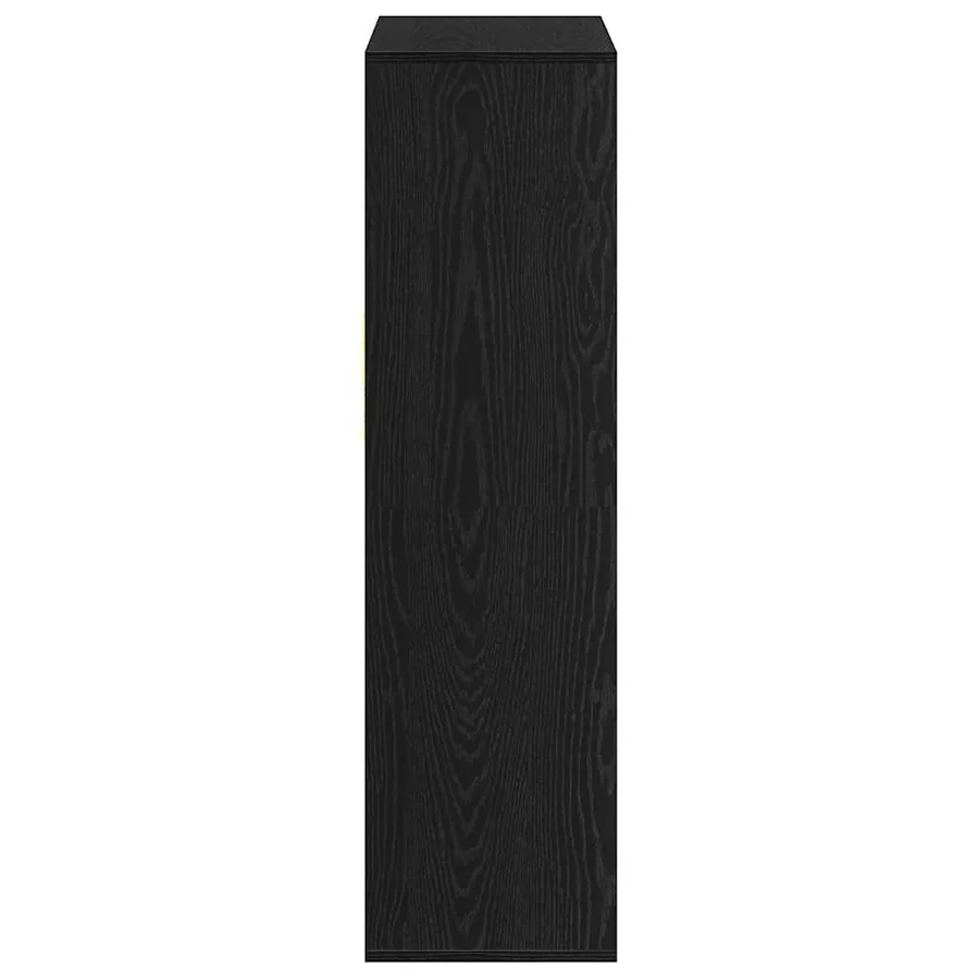 Bibliothèque noir 66x31x112 cm bois d'ingénierie - 5