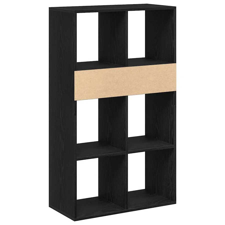 Bibliothèque noir 66x31x112 cm bois d'ingénierie - 6
