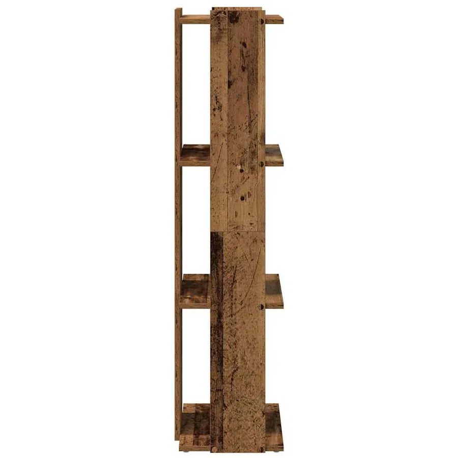 Bibliothèque à 3 niveaux vieux bois 60x30x120cm bois ingénierie - 5