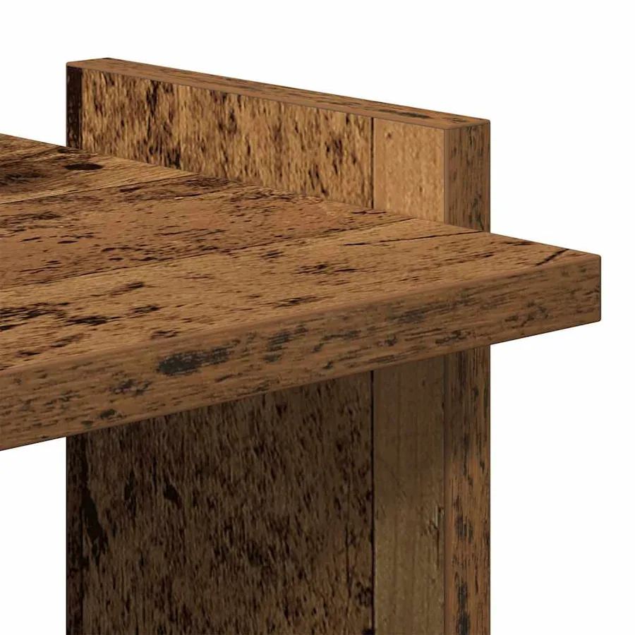 Bibliothèque à 3 niveaux vieux bois 60x30x120cm bois ingénierie - 7