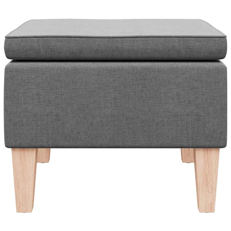 Tabouret avec pieds en bois Gris foncé Tissu - 3