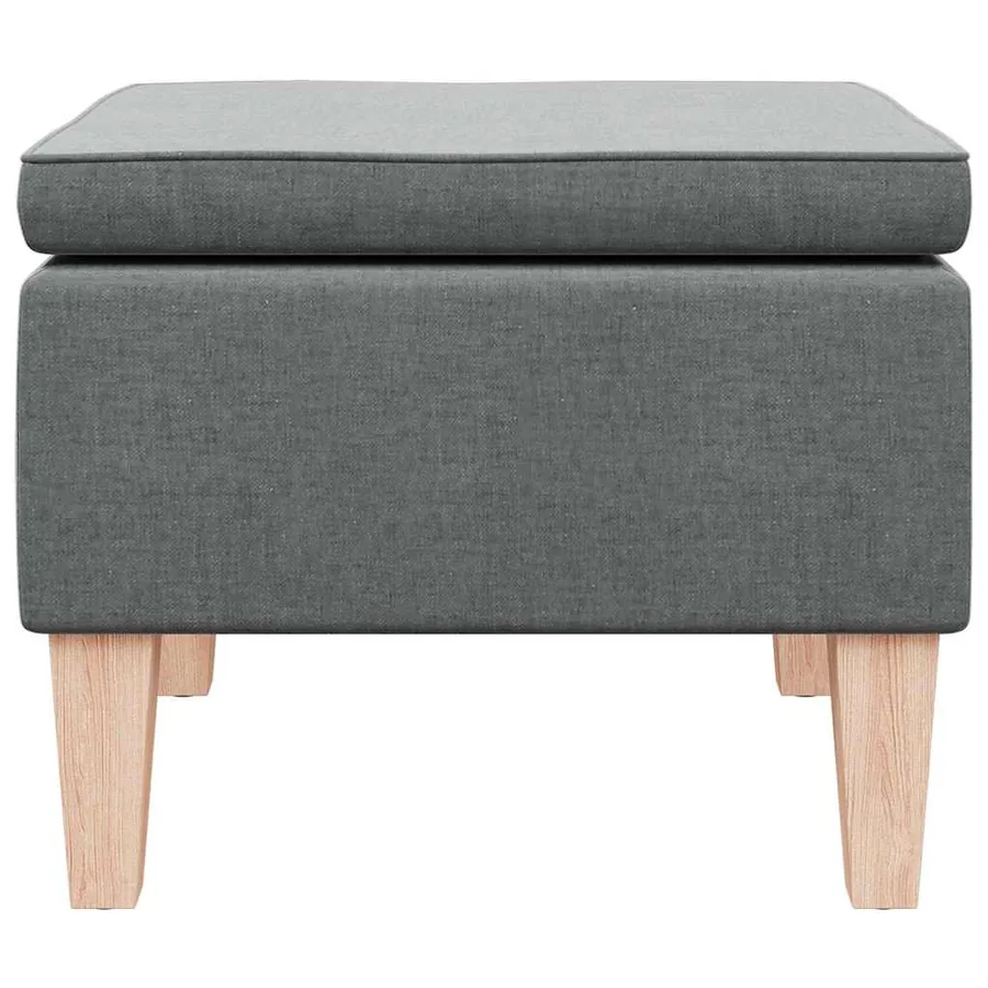 Tabouret avec pieds en bois Gris foncé Tissu - 5