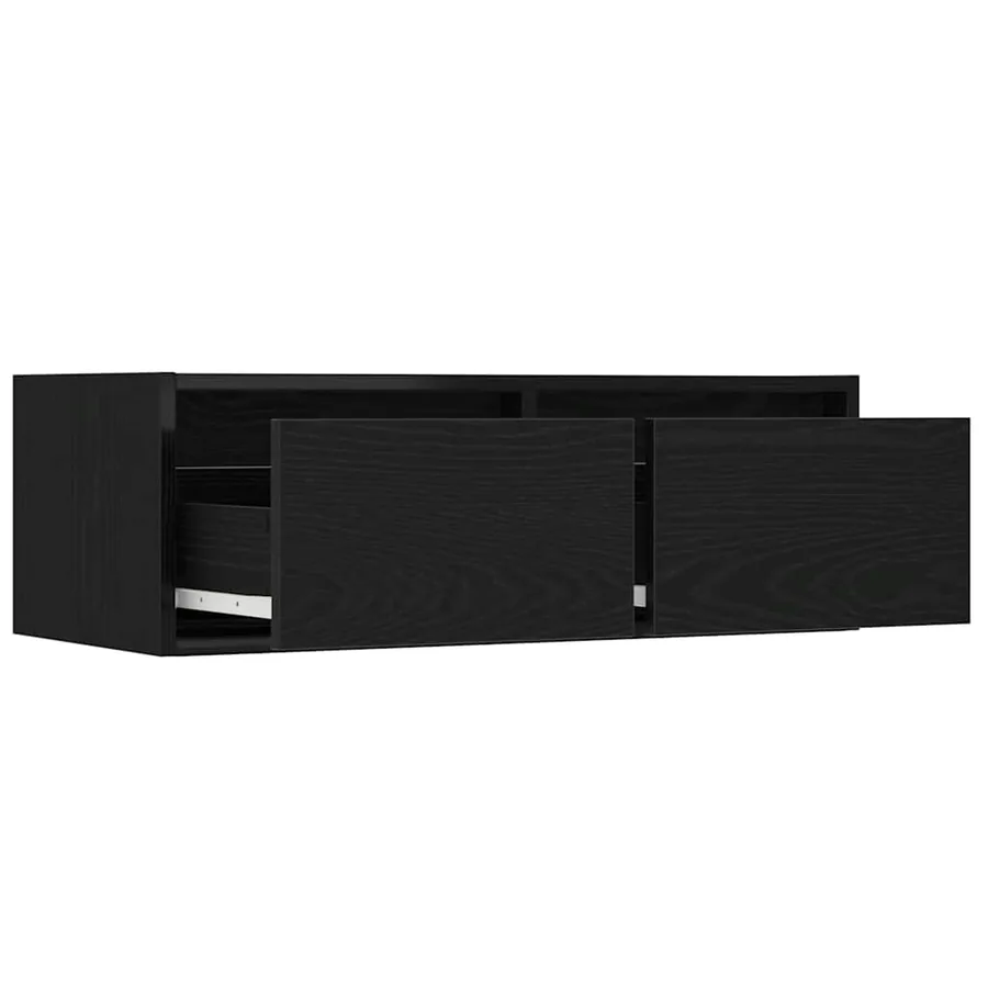 Meuble TV avec lumières LED chêne noir 75x35,5x25 cm - 10