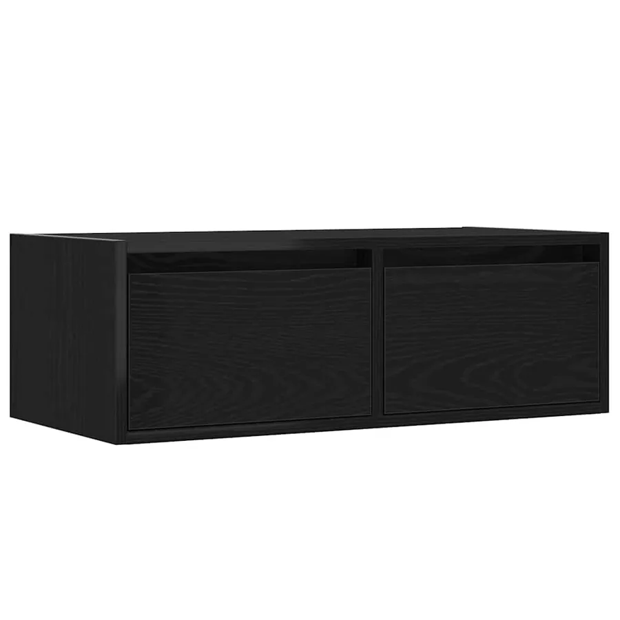 Meuble TV avec lumières LED chêne noir 75x35,5x25 cm - 6