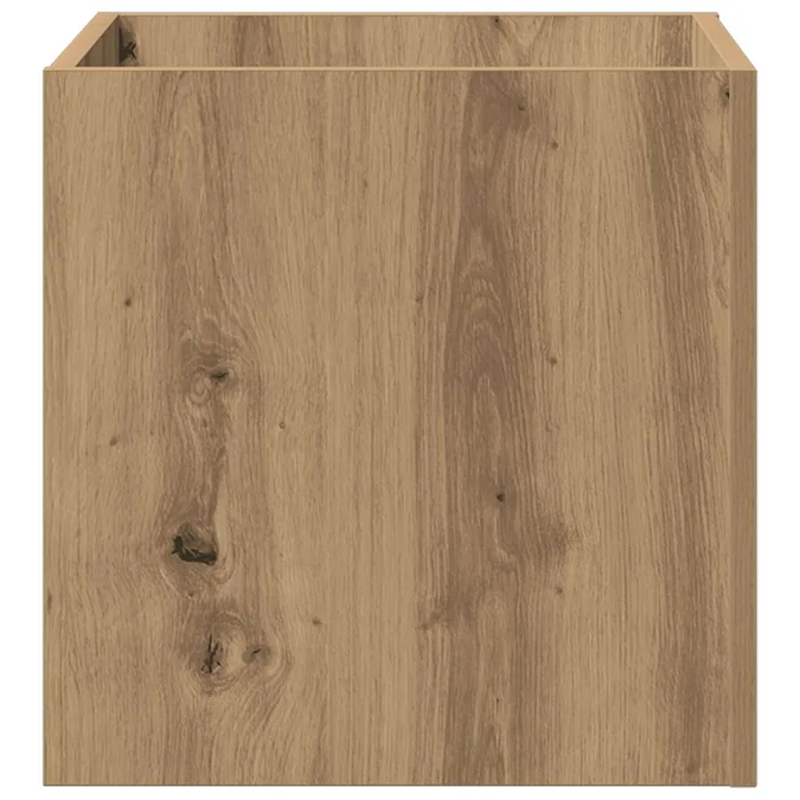 Jardinière chêne artisanal 40x40x40 cm bois d'ingénierie - 5