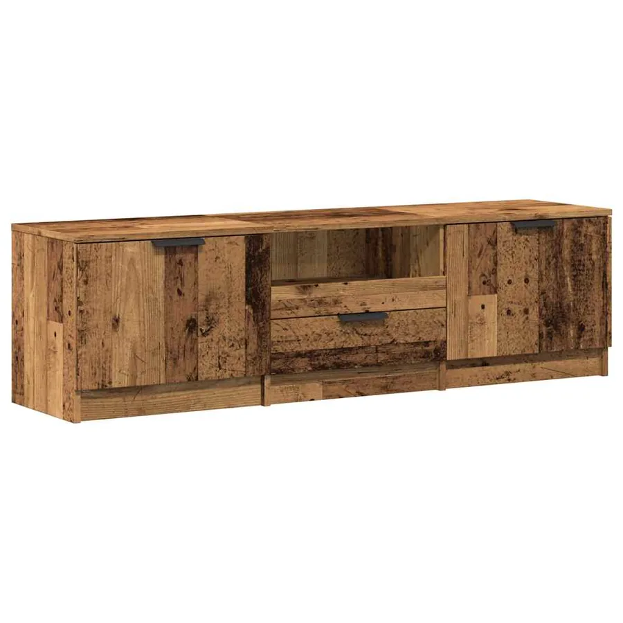 Meuble TV vieux bois 140x35x40 cm bois d'ingénierie - 2