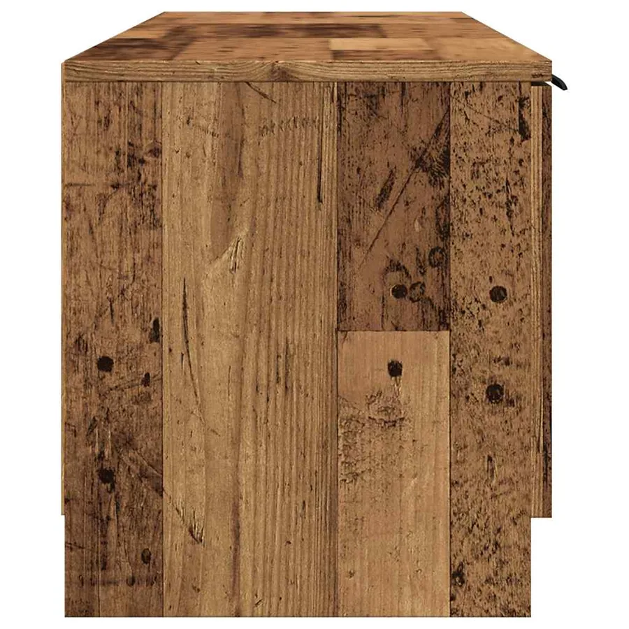 Meuble TV vieux bois 140x35x40 cm bois d'ingénierie - 5