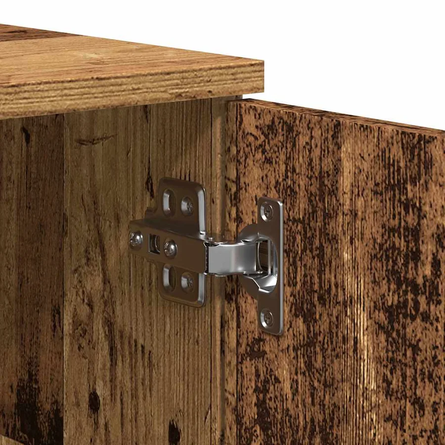 Meuble TV vieux bois 140x35x40 cm bois d'ingénierie - 8