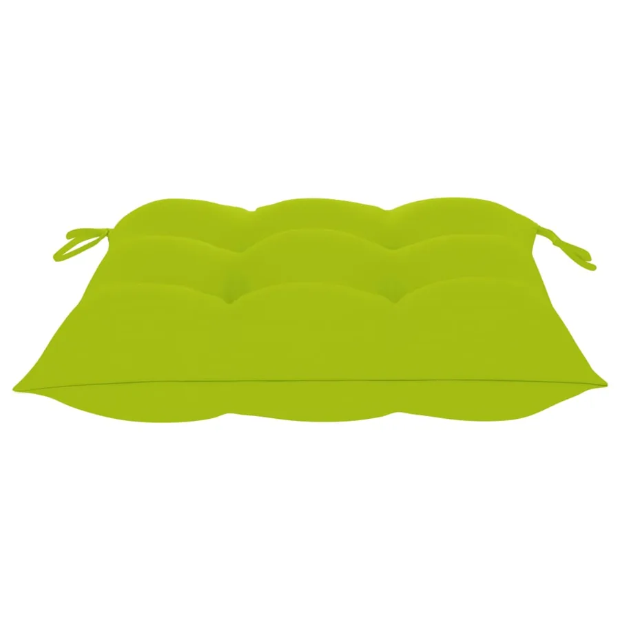 Chaises de jardin lot de 2 avec coussins vert vif Teck massif - 9