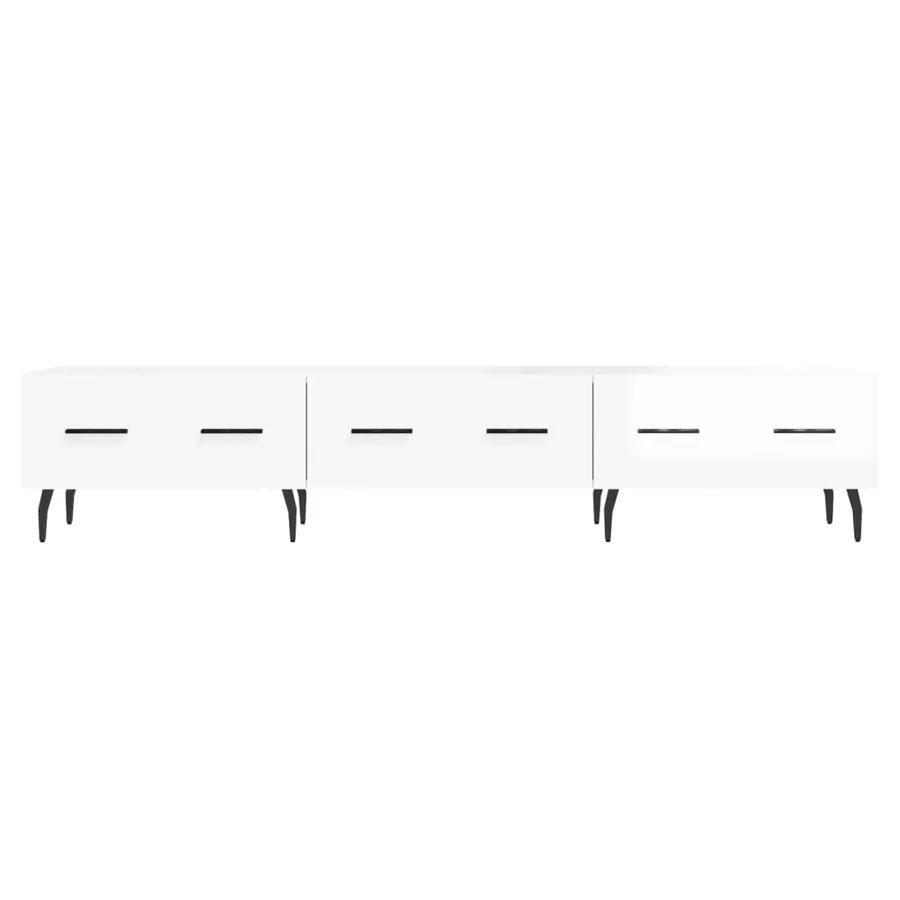 Meuble TV blanc brillant 150x36x30 cm bois d'ingénierie - 5