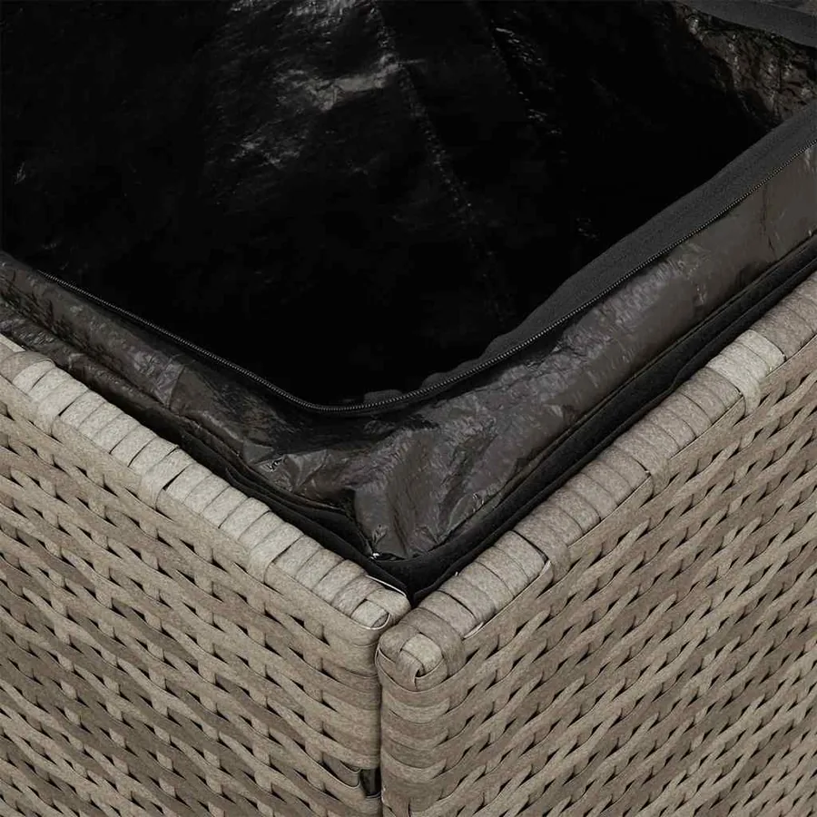 Tabourets jardin coussins lot de 2 gris 40x40x43 cm poly rotin - 11