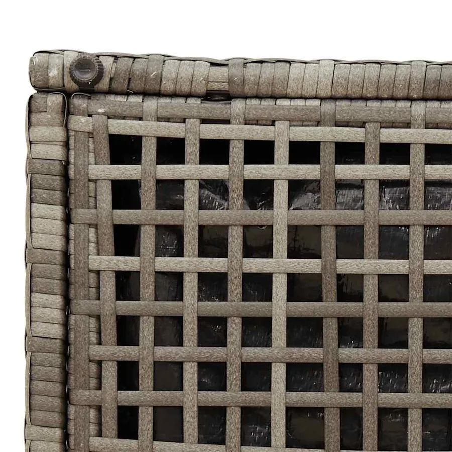 Tabourets jardin coussins lot de 2 gris 40x40x43 cm poly rotin - 12
