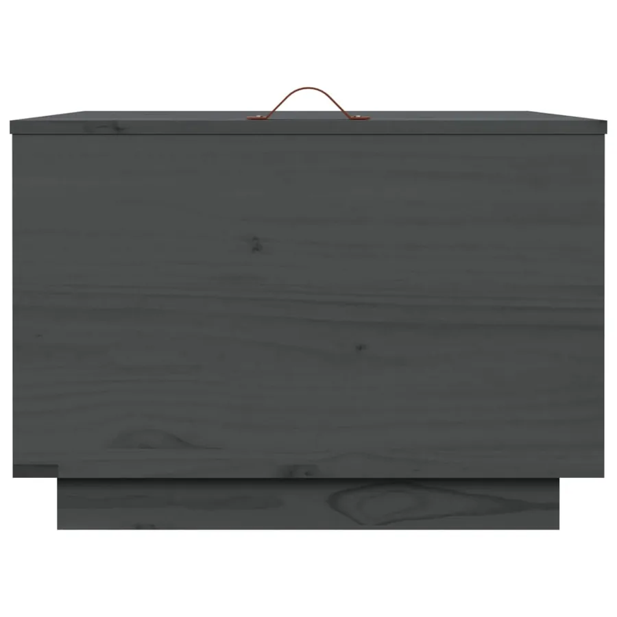 Boîtes de rangement et couvercles 3 pcs Gris Bois massif de pin - 7