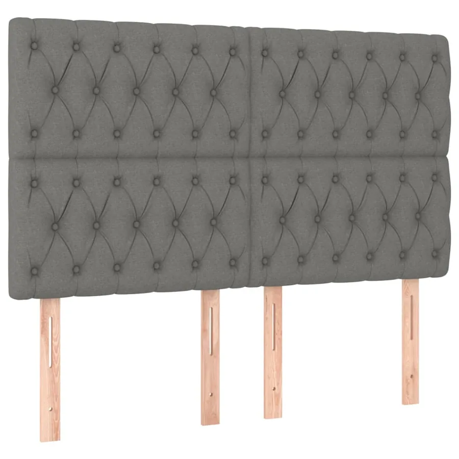 Sommier à lattes de lit et matelas et LED Gris foncé 140x190 cm - 7