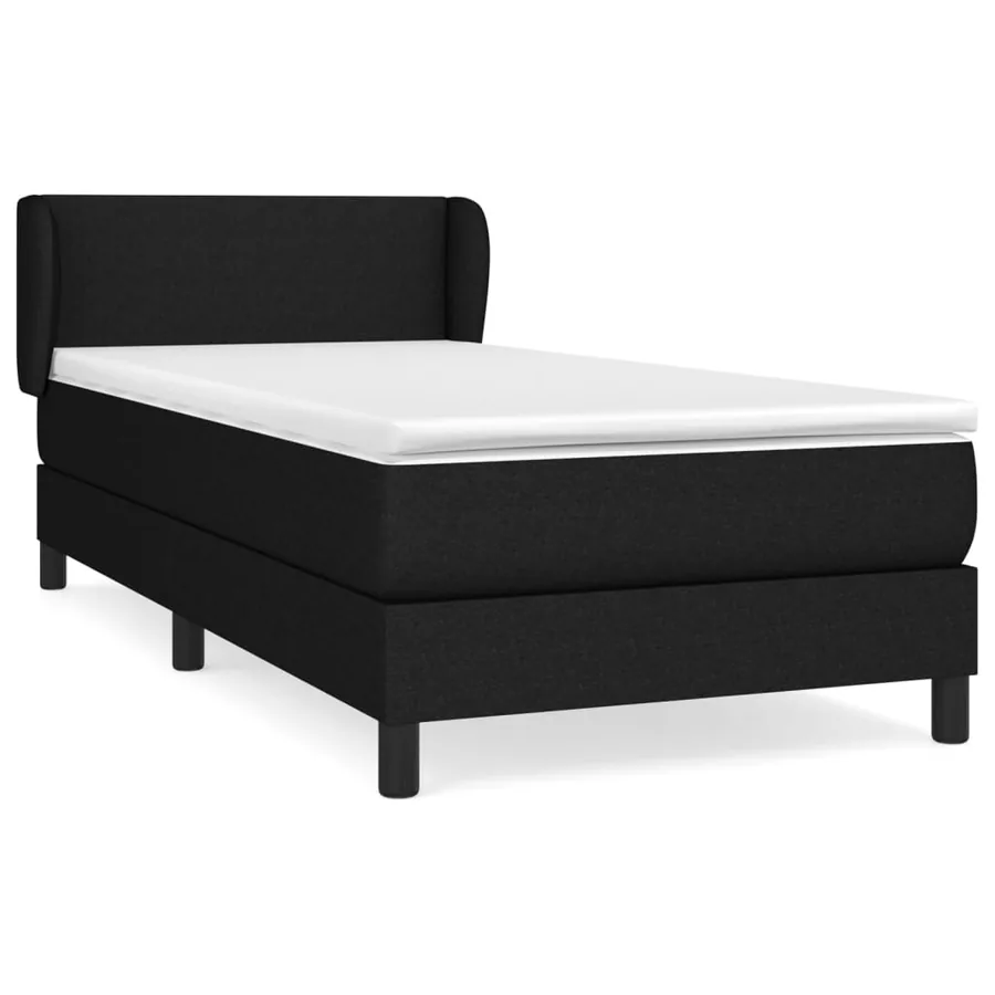 Sommier à lattes de lit avec matelas Noir 100x200 cm Tissu - 2