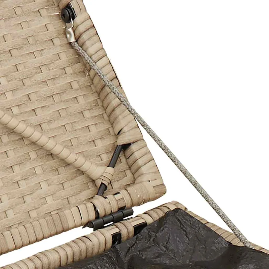 Tabourets de jardin avec coussins lot de 2 beige résine tressée - 10