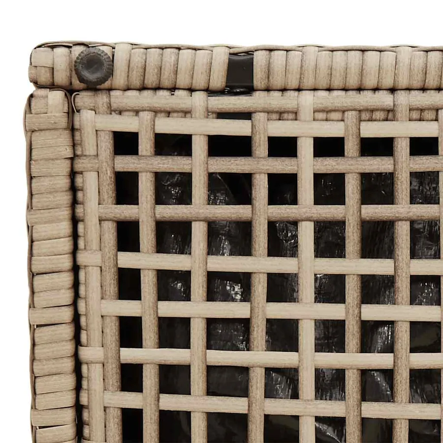 Tabourets de jardin avec coussins lot de 2 beige résine tressée - 12