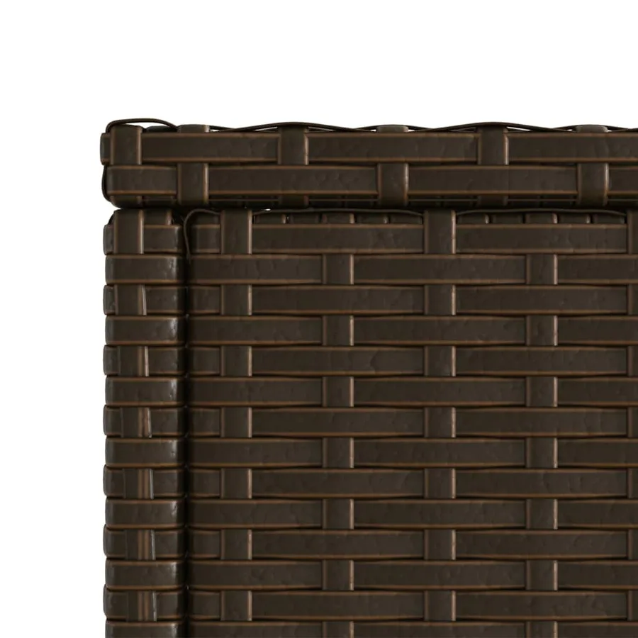 Table d'appoint de jardin avec dessus en verre marron rotin - 9