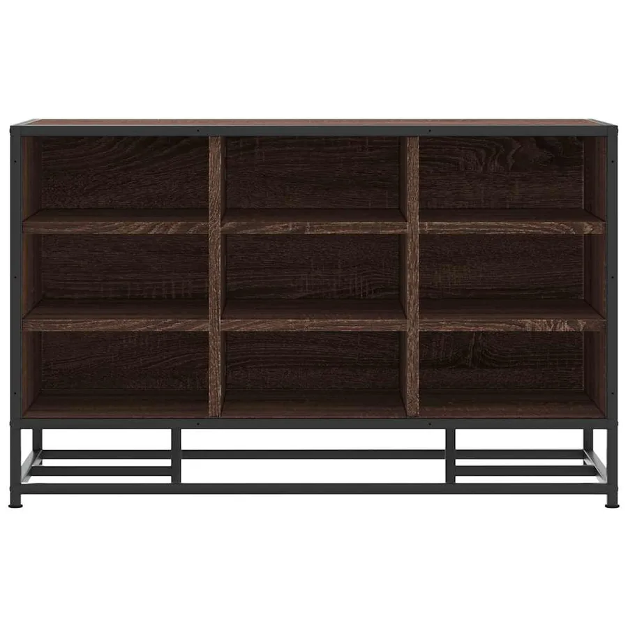 Banc à chaussures chêne marron bois d'ingénierie et métal - 4
