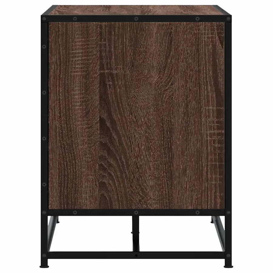 Banc à chaussures chêne marron bois d'ingénierie et métal - 5