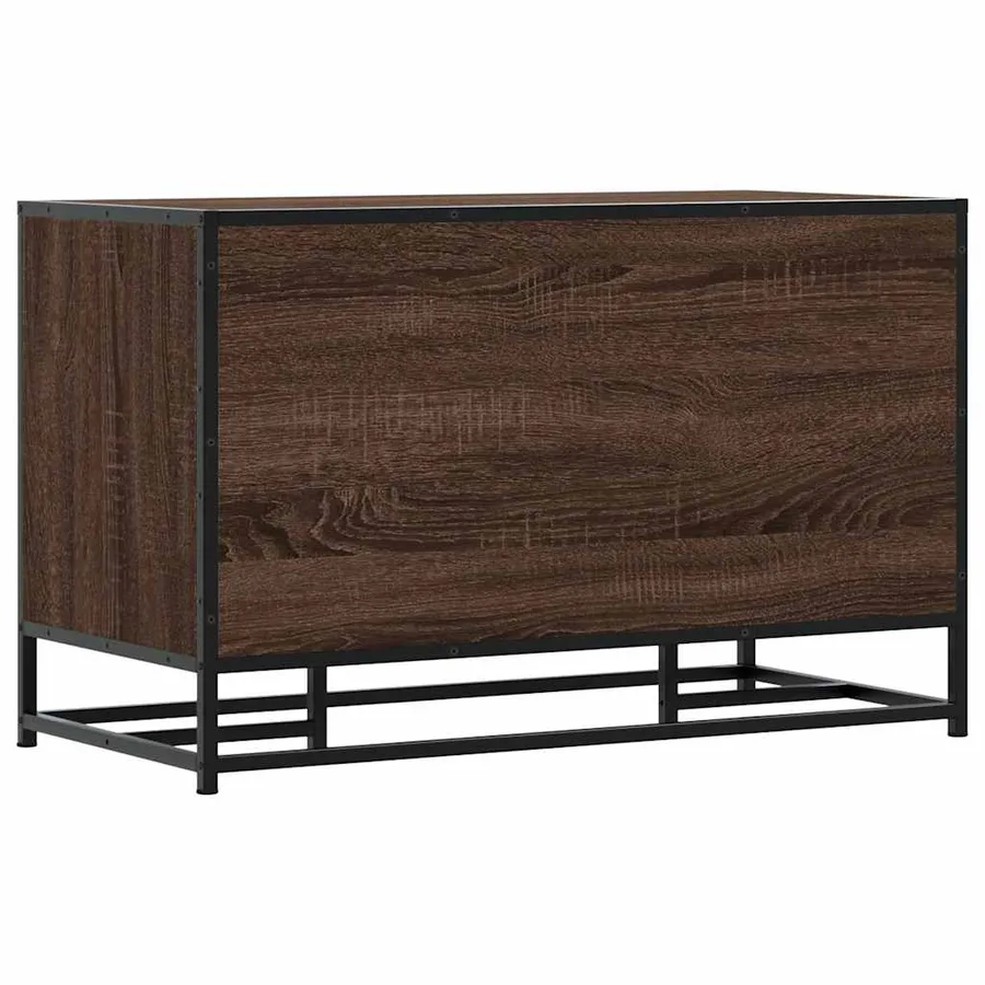 Banc à chaussures chêne marron bois d'ingénierie et métal - 6