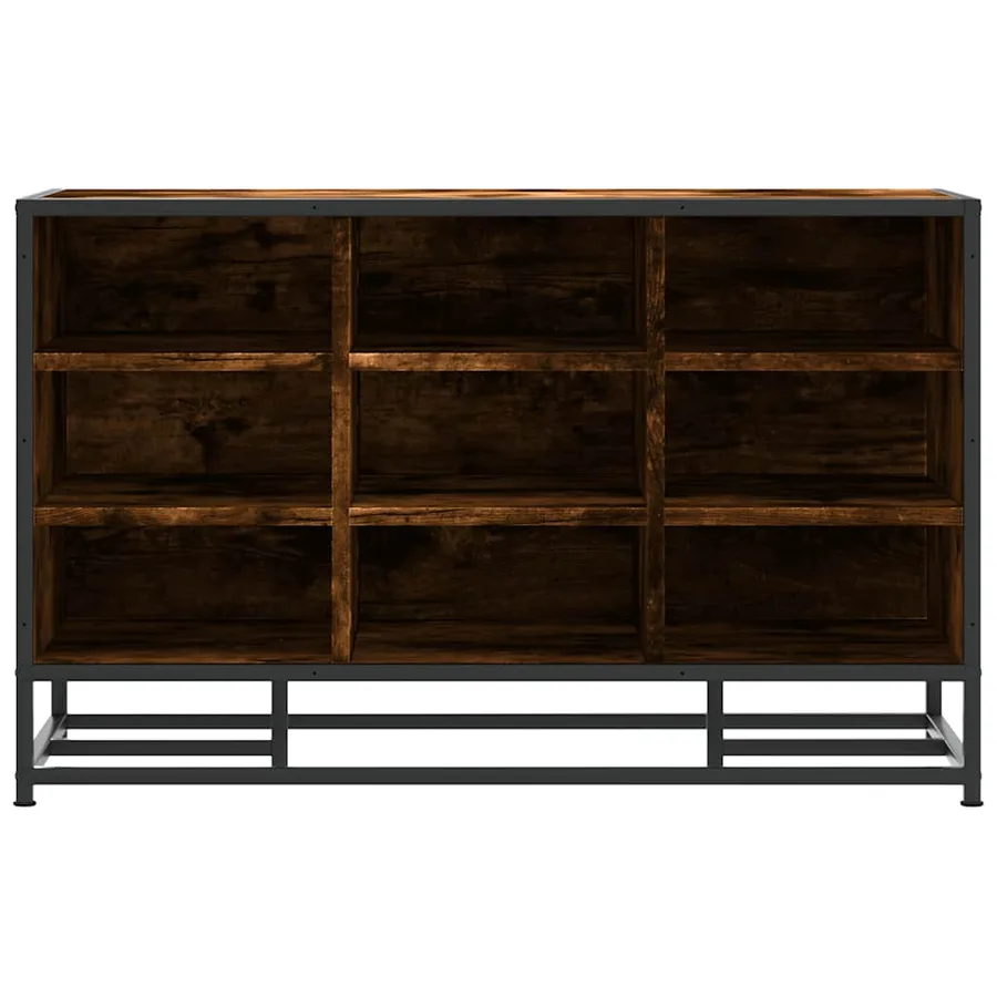 Banc à chaussures chêne fumé bois d'ingénierie et métal - 4