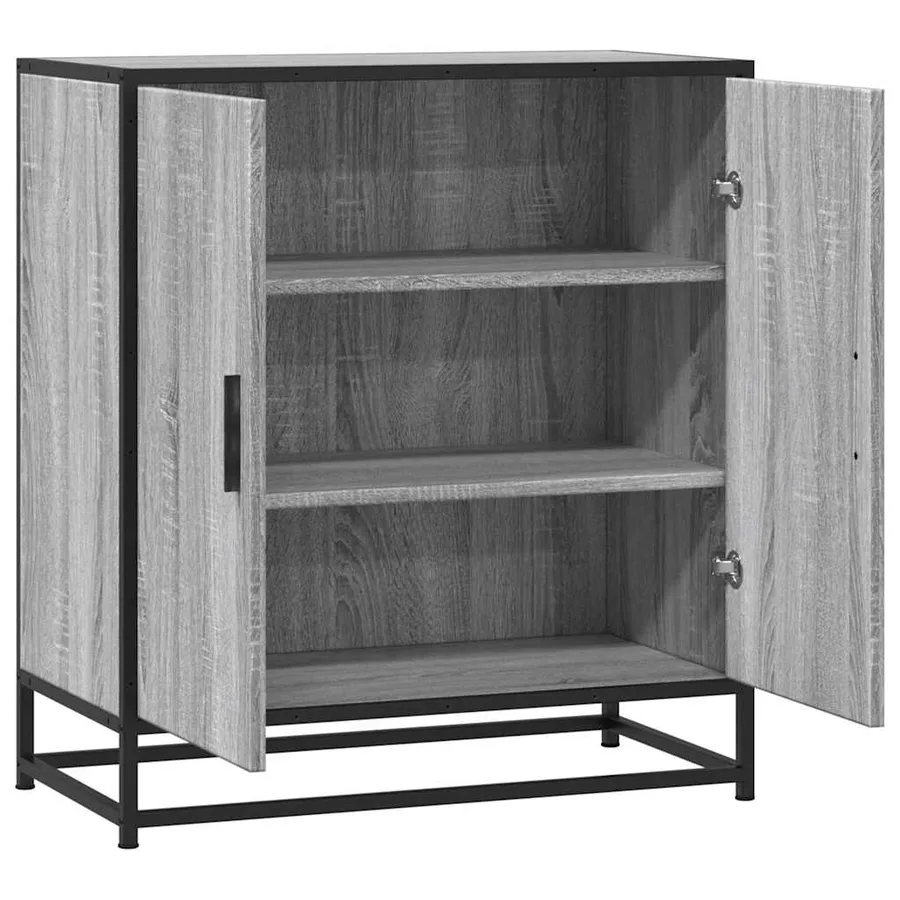 Buffet sonoma gris 68x35x76 cm bois d'ingénierie et métal - 5