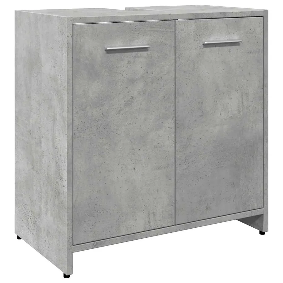Armoire lavabo de salle de bain gris béton 60x33x60 cm - 2