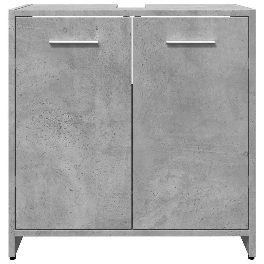 Armoire lavabo de salle de bain gris béton 60x33x60 cm - 5