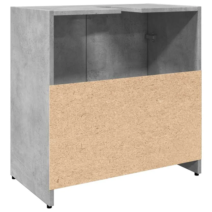 Armoire lavabo de salle de bain gris béton 60x33x60 cm - 8