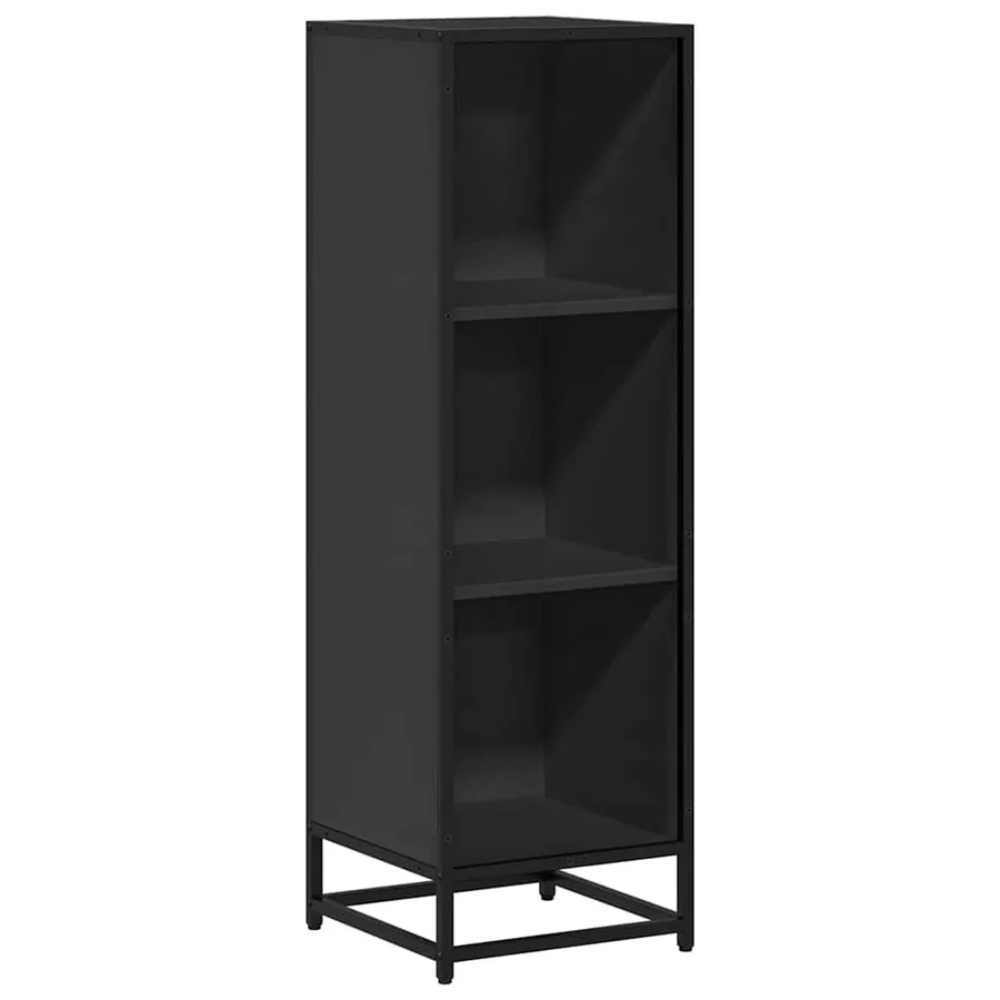 Bibliothèque noir 33,5x33x107,5 cm bois d'ingénierie - 2