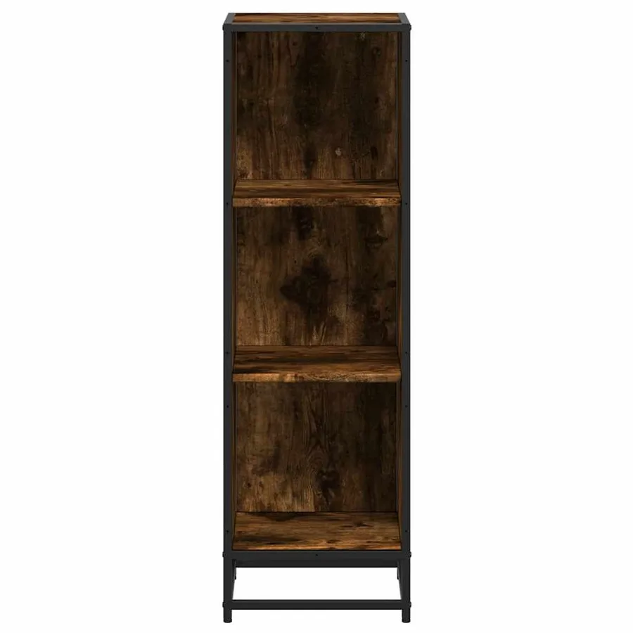Bibliothèque chêne fumé 33,5x33x107,5 cm bois d'ingénierie - 4