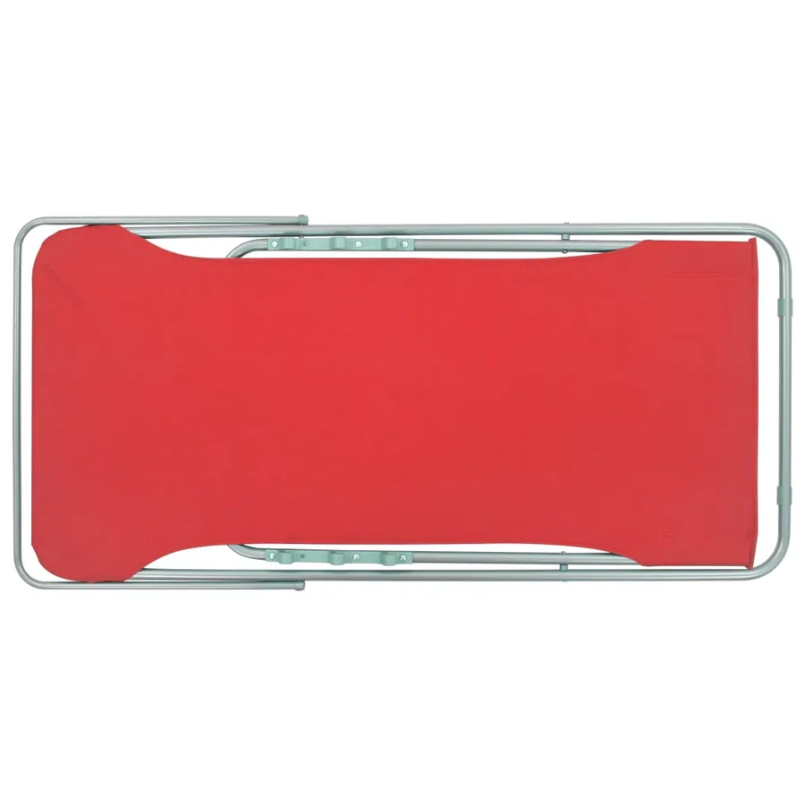 Chaises de plage pliables lot de 2 Acier et tissu oxford Rouge - 6
