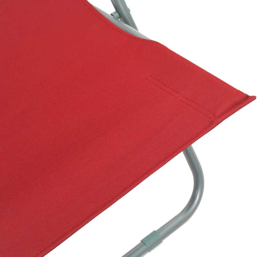 Chaises de plage pliables lot de 2 Acier et tissu oxford Rouge - 8