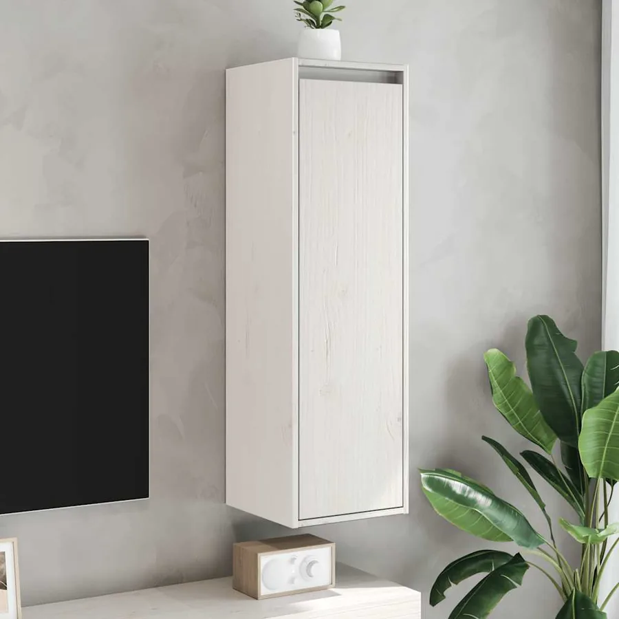 Armoire murale Blanc 30x30x100 cm Bois de pin massif - 2
