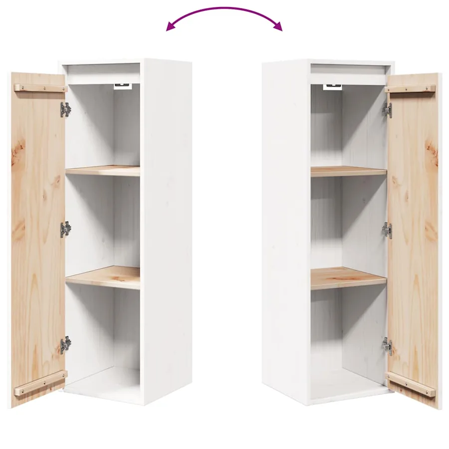 Armoire murale Blanc 30x30x100 cm Bois de pin massif - 8