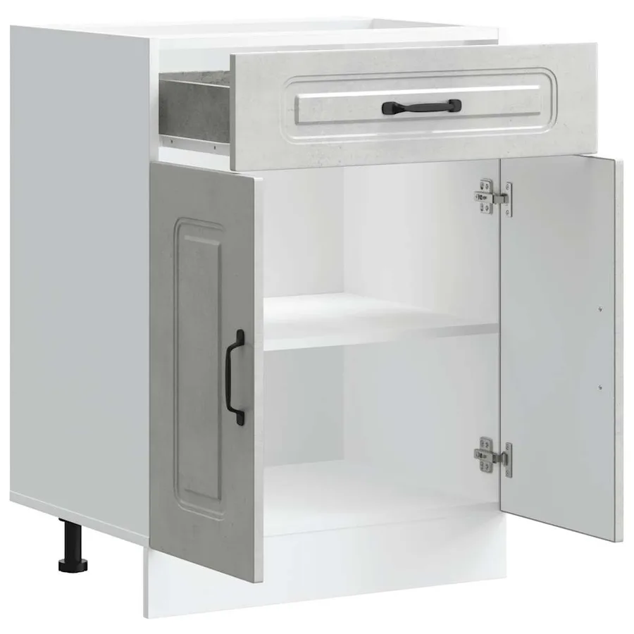 Armoire de cuisine Kalmar gris béton bois d'ingénierie - 5