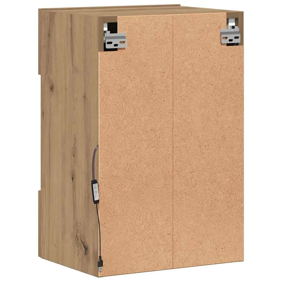 Meubles muraux avec lumières LED pour TV 2 pcs chêne artisanal - 10