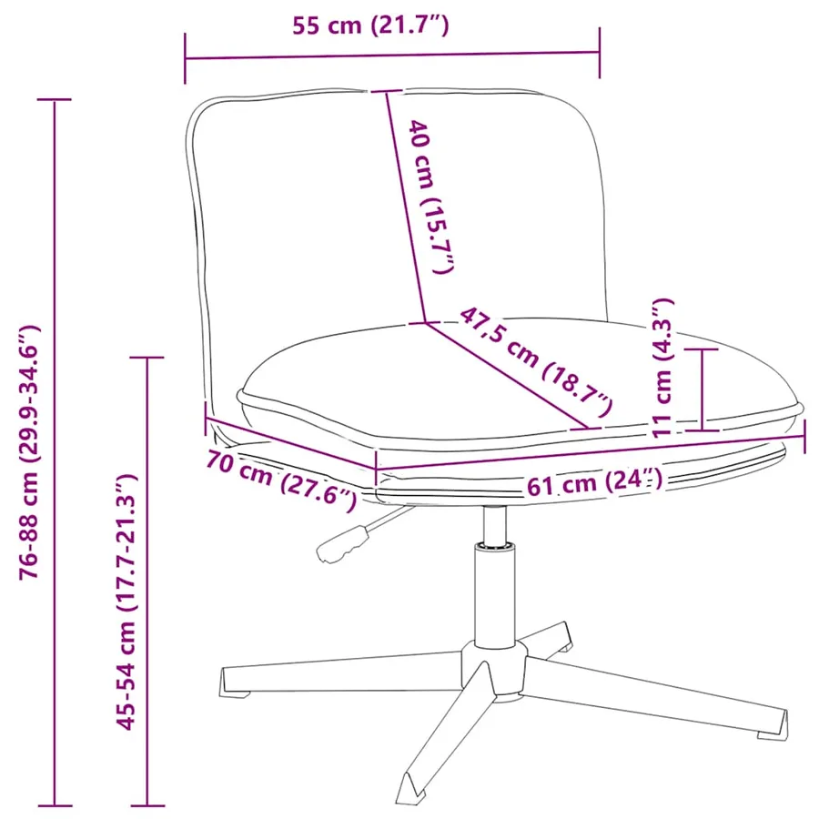 Chaise pivotante de bureau Taupe Tissu - 13