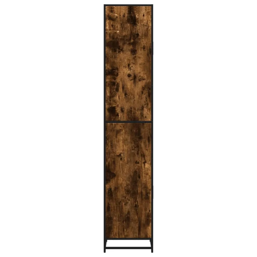 Armoire de salle de bain chêne fumé bois d'ingénierie et métal - 6