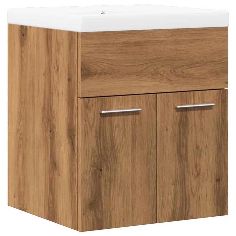 Ensemble de meubles salle de bain 2 pcs bois d'ingénierie - 2