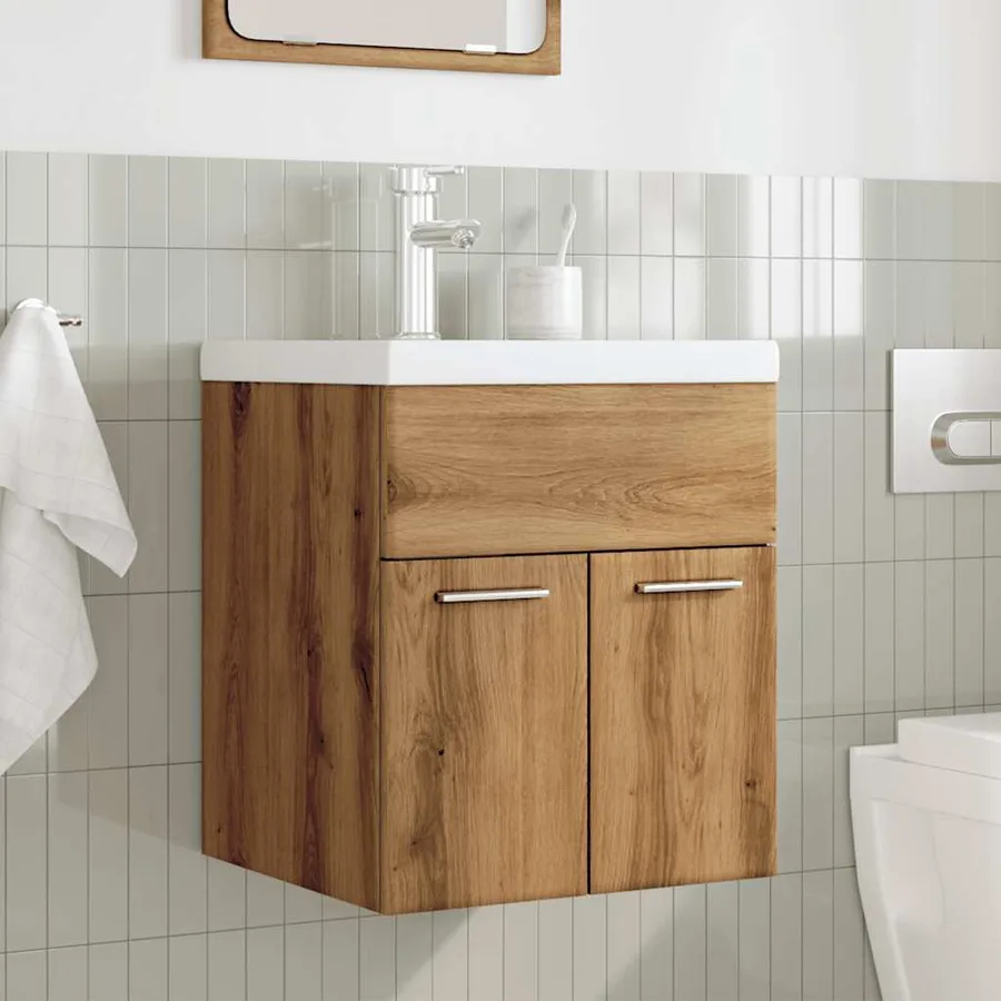 Ensemble de meubles salle de bain 2 pcs bois d'ingénierie - 3