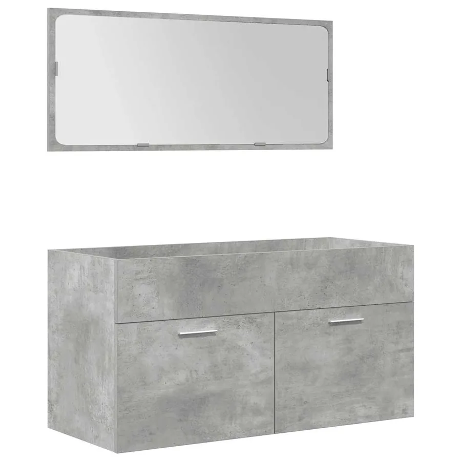 Ensemble de meubles de salle de bain 4 pcs gris béton - 6