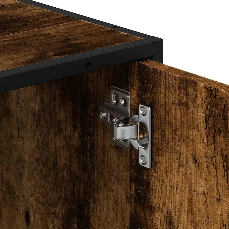 Armoire de lavabo de salle de bain chêne fumé 90x33x60 cm - 10