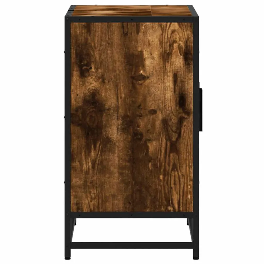 Armoire de lavabo de salle de bain chêne fumé 90x33x60 cm - 6