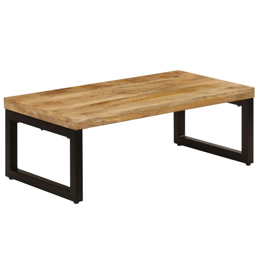 Table basse 100x50x35 cm Bois de manguier solide et acier - 12