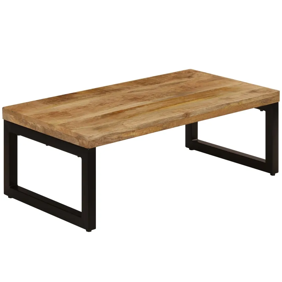 Table basse 100x50x35 cm Bois de manguier solide et acier - 13